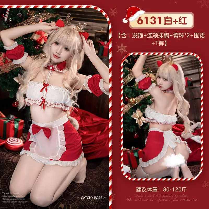 圣诞小女仆露臀抹胸诱惑套装(code:A5)