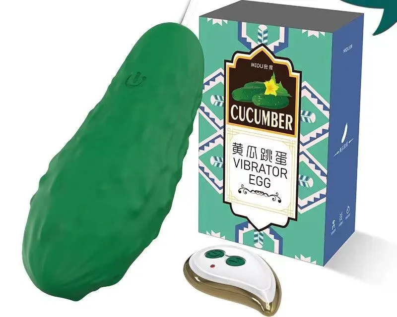 蔬菜黄瓜无线遥控加温震动按摩跳蛋