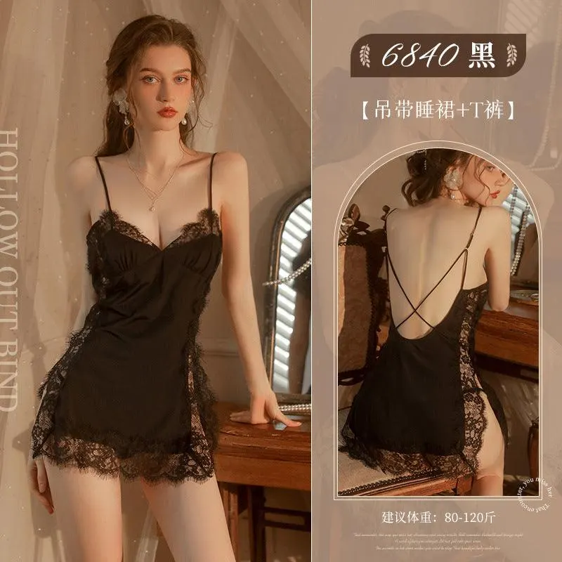 情趣内衣吊带睫毛蕾丝冰感性感睡裙(code:G101)