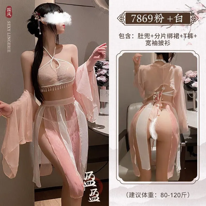 情趣内衣古风睡裙激情肚兜制服汉服诱惑性感套装（code：11）