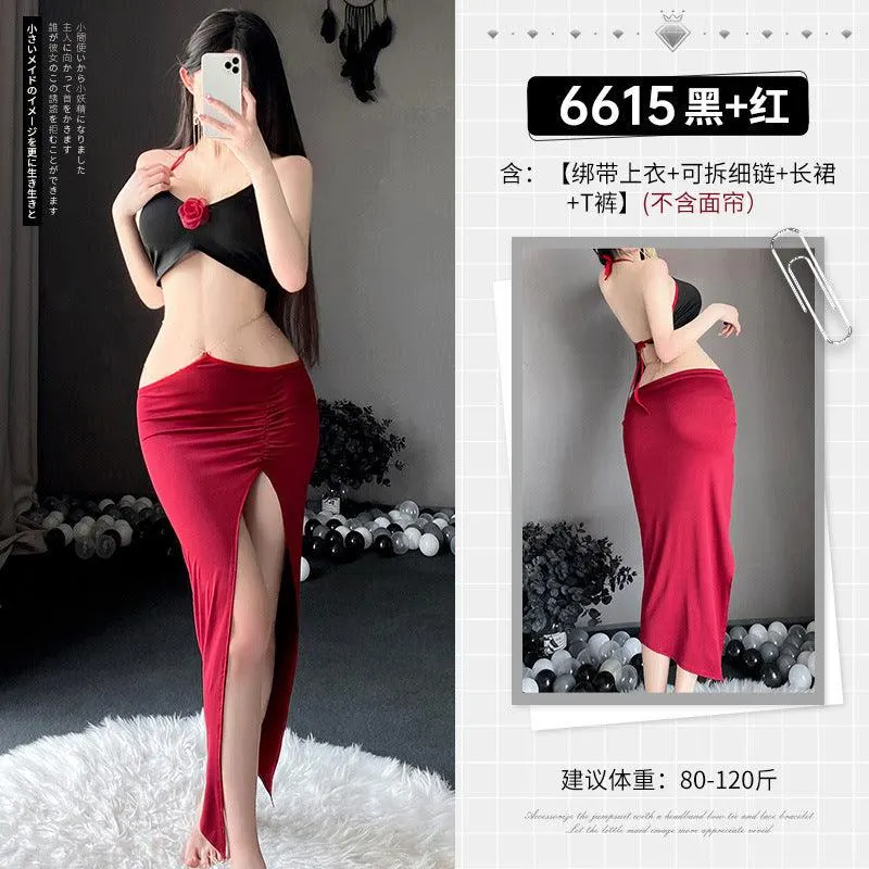 情趣内衣金链饰腰性感裸背套装（C39）