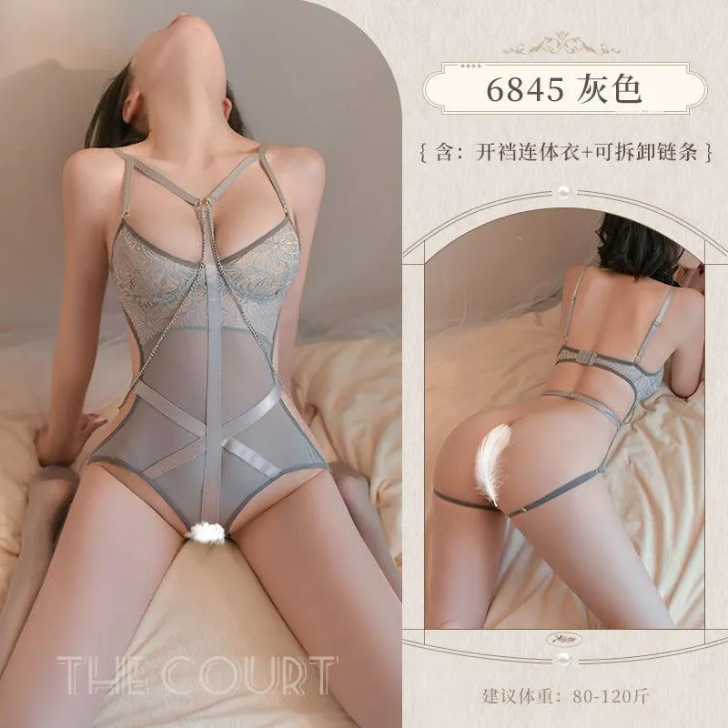 情趣内衣织带缠身开裆束缚性感连体衣（code：1003）