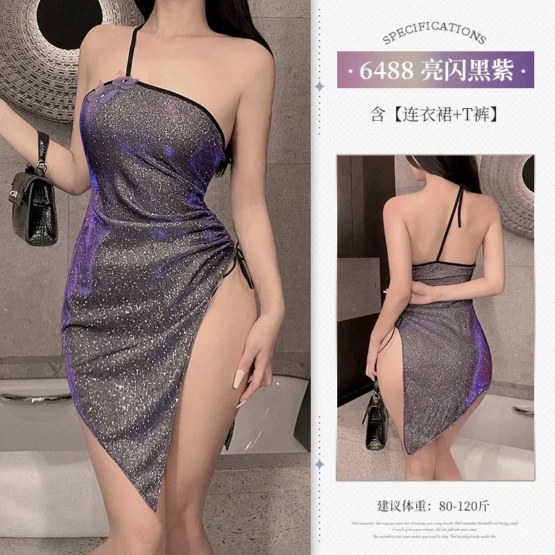 情趣内衣性感午夜女郎细闪单肩连衣裙（172）